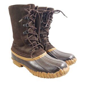 Cabelas Mens Size 8 Insulated Brown Duck Boots Lace-Up Waterproof